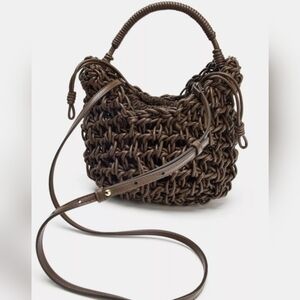 Zara Chocolate Brown Braided Shoulder Bag